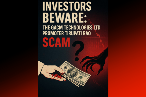 ₹100 Crores Lost to Lies: How GACM Technologies Ltd’s Promoter Tirupati Rao Turned Trust into a Business Model Accuses Rao of orchestrating systemic investor deception through misleading buybacks, false share allotments, and breached contracts.